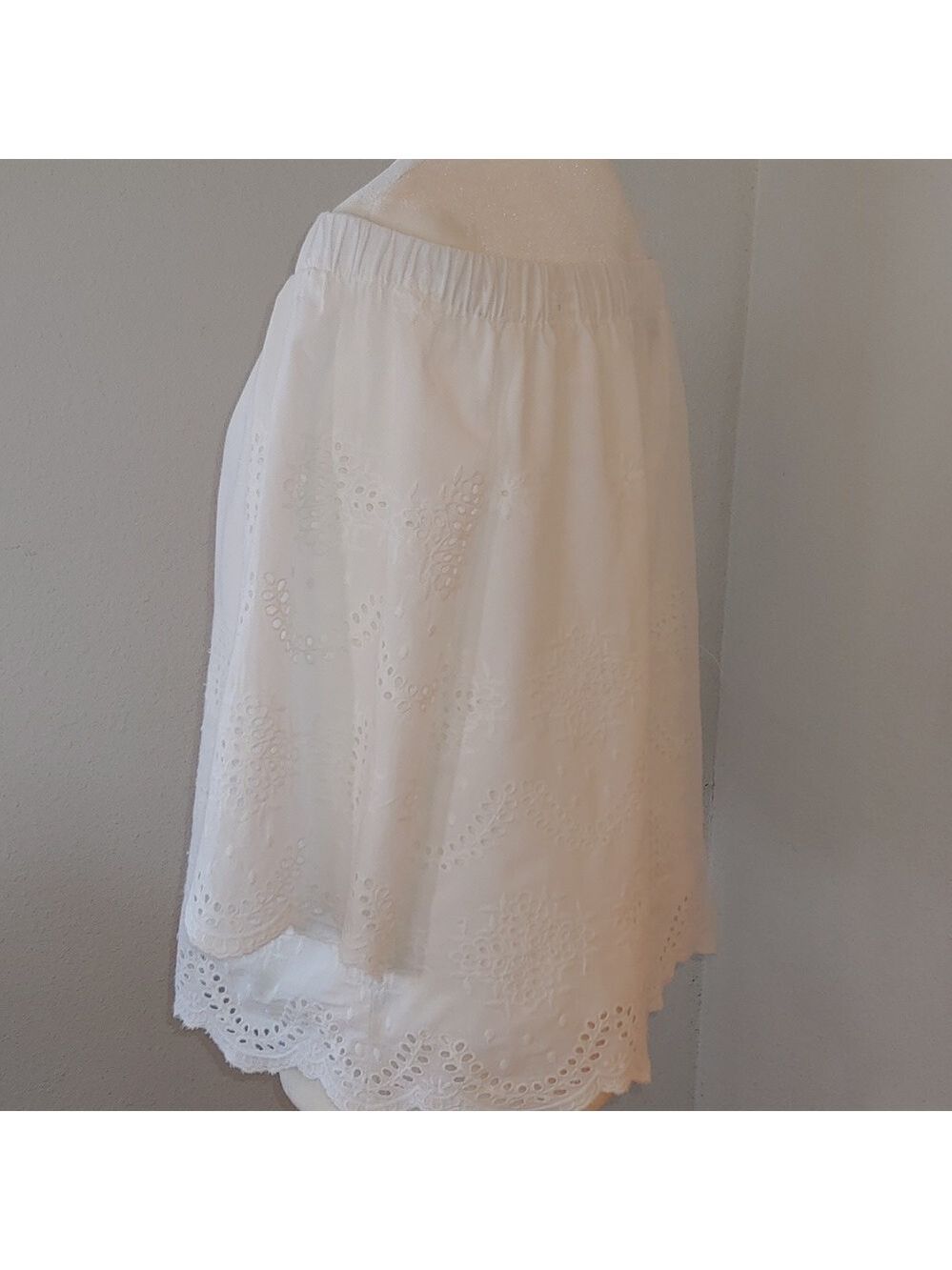 Saks Fifth Avenue White Cotton Eyelet 3/4 Sleeve Off Shoulders Top Women's Med - Picture 5 of 15